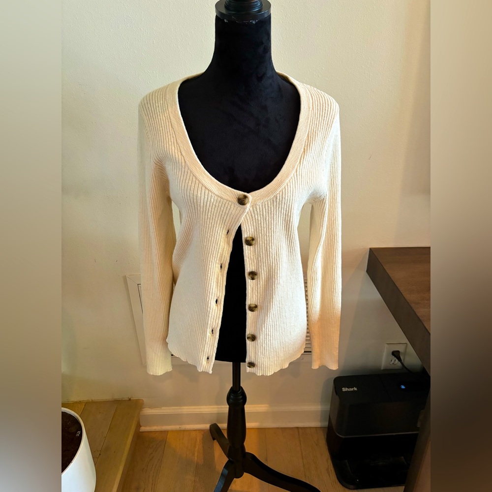 NWT Madewell ribbed knit sweater - cream - XL